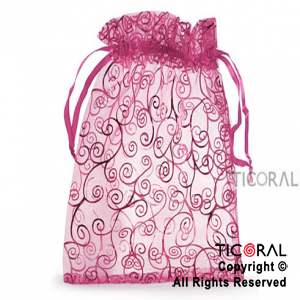 BOLSA ORGANZA FUCSIA 20X25 ARABESCO HS3973-2 x 1